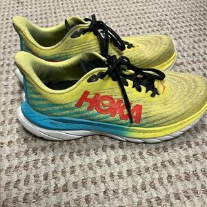 Hoka Vibrant Yellow and Blue Sneakers 9B